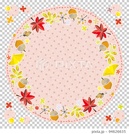 紅葉 秋のフレーム 背景素材 円形 紅葉 秋のフレーム 背景素材 円形 94626635