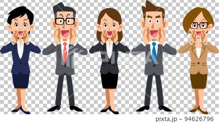 五個年輕的商人大聲呼喊 94626796