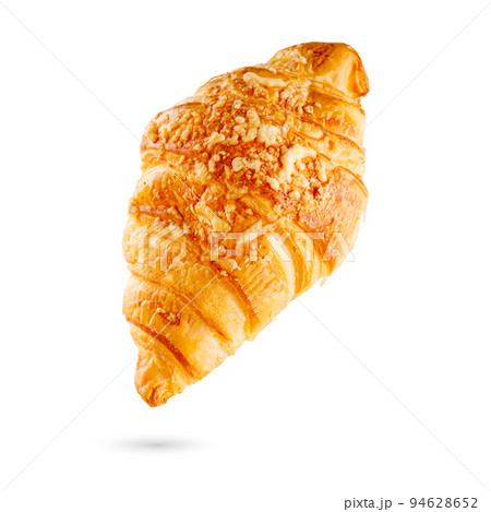 Fresh croissant with cheese isolated on white background 94628652