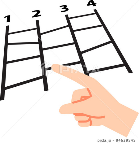 あみだくじを辿る指 94629545