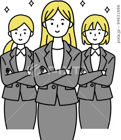 腕組みをしている女性社員の人々イラスト 94631666