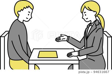 来客対応をする女性社員のイラスト 94631667
