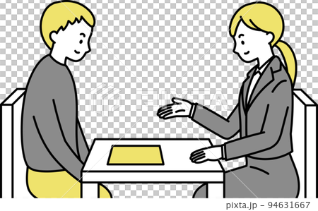 来客対応をする女性社員のイラスト 94631667