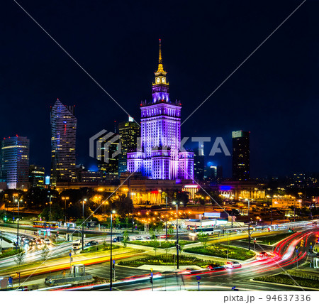Warsaw symbol at night Warsaw symbol at night 94637336