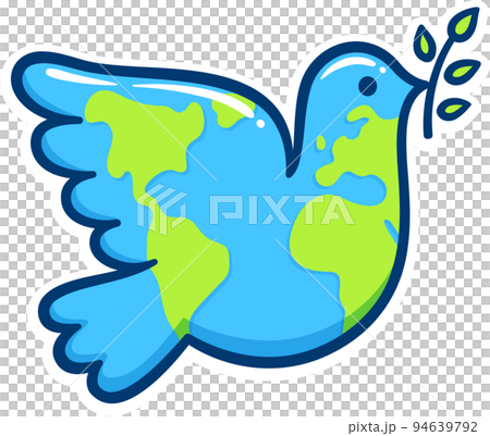 Peace Dove with Earth and olive branch Peace Dove with Earth and olive branch 94639792