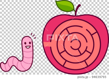 Worm and apple maze puzzle Worm and apple maze puzzle 94639793