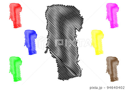 Arges County (Administrative divisions of Romania, Sud - Muntenia development region) map vector illustration, scribble sketch Arges map 94640402