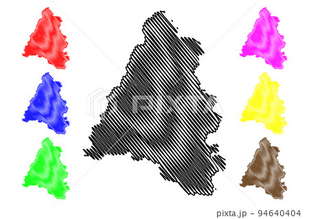 Bihor County (Administrative divisions of Romania, Nord-Vest development region) map vector illustration, scribble sketch Bihor map Bihor County (Administrative divisions of Romania, Nord-Vest development region) map vector illustration, scribble sketch Bihor map 94640404