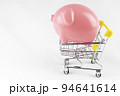 ショッピングカートと豚の貯金箱 94641614