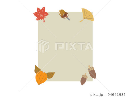 秋の植物をあしらったメモフレーム枠 94641985