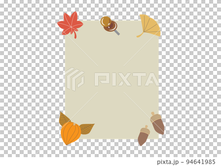 秋の植物をあしらったメモフレーム枠 94641985