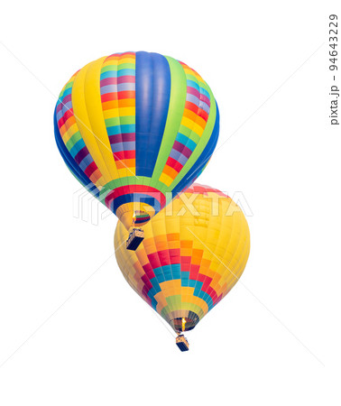 Two Hot Air Balloons Isolated on a White Background. 94643229