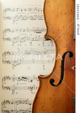 part of an antique violin 94643485