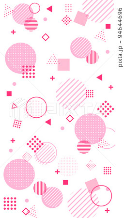 幾何学模様のお洒落な抽象背景　ピンク　縦 94644696