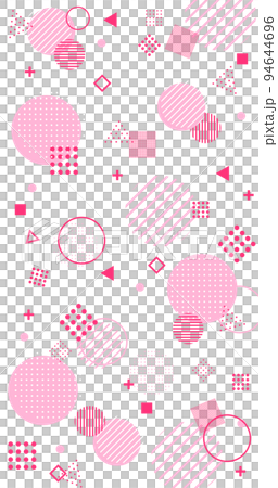 幾何学模様のお洒落な抽象背景　ピンク　縦 94644696