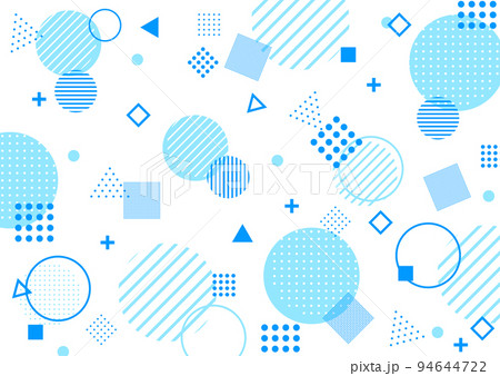 幾何学模様のお洒落な抽象背景 水色 横のイラスト素材 [94644722] - PIXTA