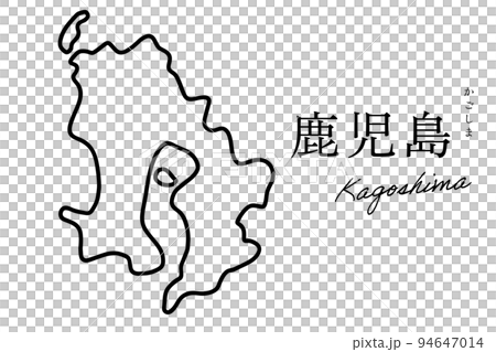 Kagoshima Kagoshima handwritten simple map Kagoshima Kagoshima handwritten simple map 94647014