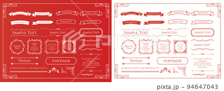 クリスマスモチーフのフレームデザインセット。ゴージャスでエレガントなデザイン素材 94647043