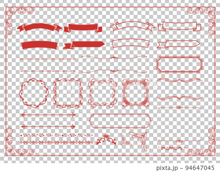 Christmas motif frame design set. Gorgeous and elegant design material 94647045