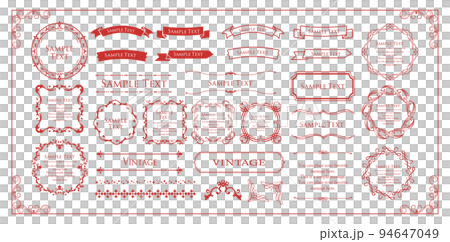 クリスマスモチーフのフレームデザインセット。ゴージャスでエレガントなデザイン素材 94647049