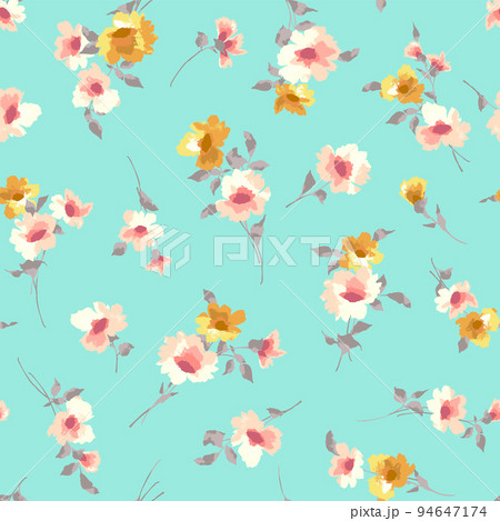 シームレスに連続する花柄, 94647174