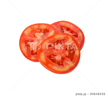 Tomato slice isolated on white background 94648456