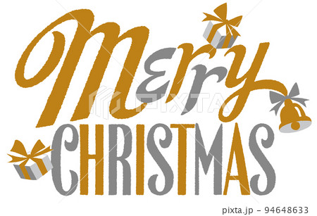 メリークリスマス　オシャレな金銀ロゴ文字 94648633