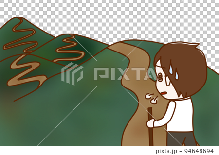 （全身斜在身後）一個人即使累了也要努力走，因為千里的旅程從一步開始 94648694