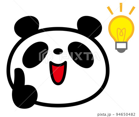 シンプルパンダ顔アイコン　アイデアが浮かぶ 94650482