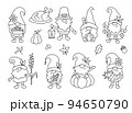 Cute Thanksgiving day clipart. Funny autumn gnomes 94650790
