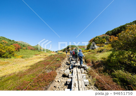 登山をする子供　大雪山 94651750