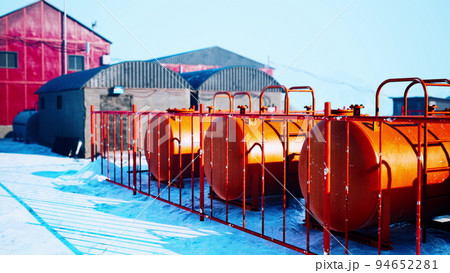 View of old antarctic base at South Pole Station in Antarctica 94652281