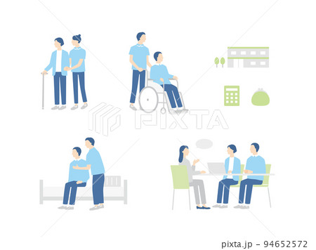 様々な介護、医療福祉のシーンセット 94652572