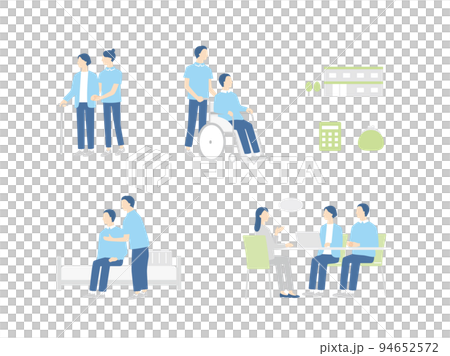 様々な介護、医療福祉のシーンセット 94652572