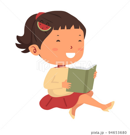 Cute Girl sit  reading book 94653680
