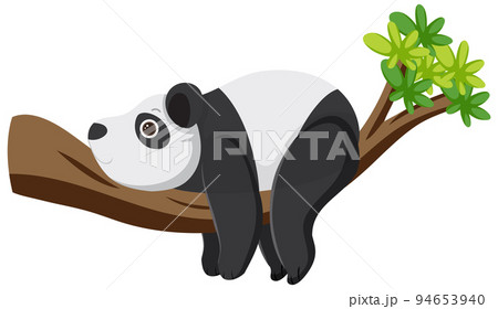 Panda bear lying on tree 94653940