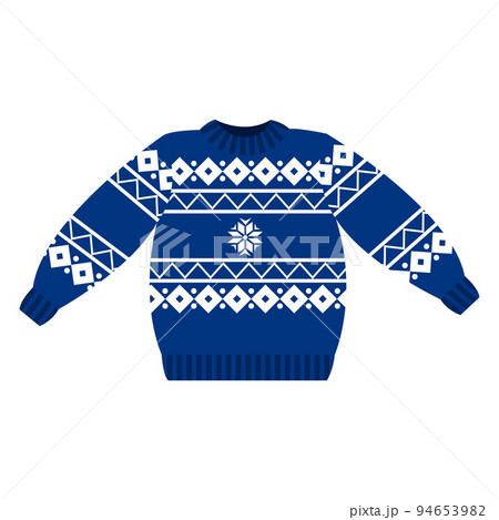 Blue sweater with a white pattern. Vector isolated on a white background Blue sweater with a white pattern. Vector isolated on a white background 94653982