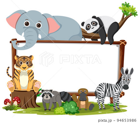 Blank board with wild animals 94653986