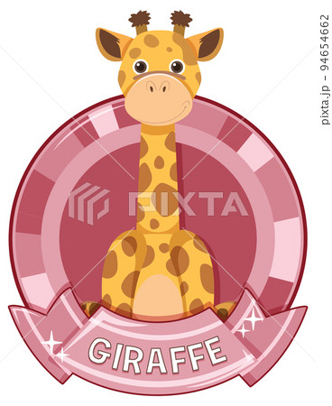 Cute giraffe cartoon badge 94654662