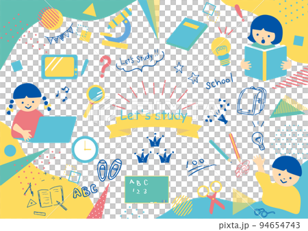 School life icons and children 94654743