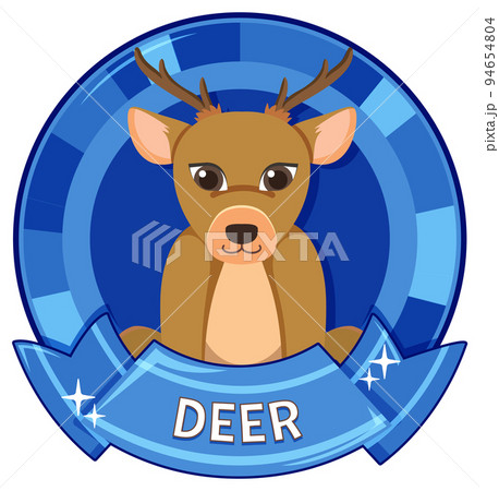 Cute deer cartoon badge Cute deer cartoon badge 94654804