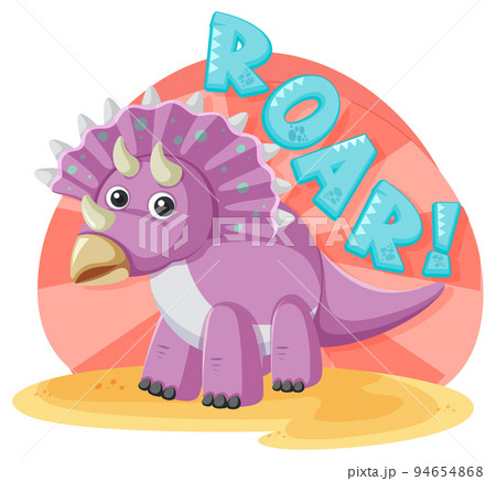 Cute triceratops dinosaur cartoon 94654868