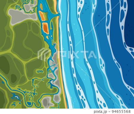Aerial view of beach coast 94655568