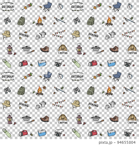 Illustration of outdoor goods hand-drawn color background material 94655804