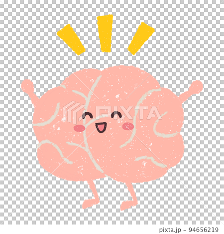 手描きのジャンプするかわいい脳 94656219
