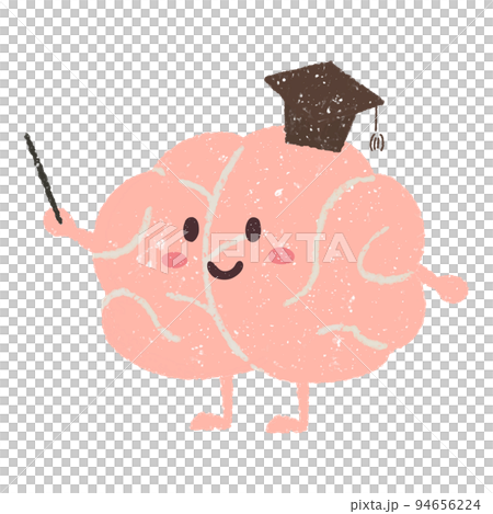 手描きの説明するかわいい脳 手描きの説明するかわいい脳 94656224