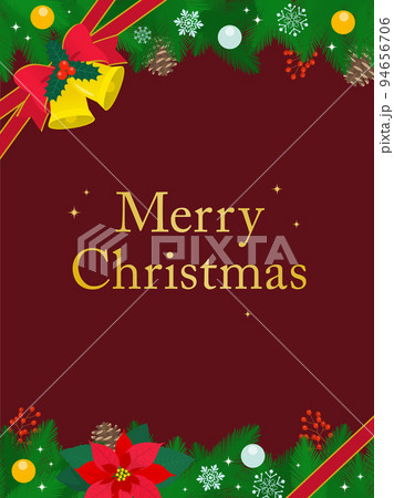 クリスマスもみの木のフレーム_文字あり_縦 94656706