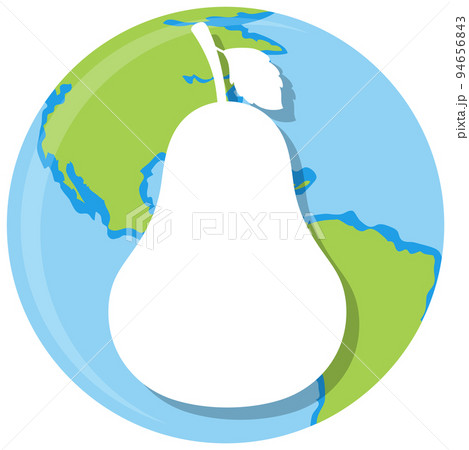 Pear fruit on circle earth icon 94656843
