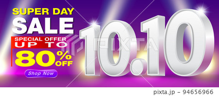 October 10.10 sale discount template. Promotion for online sale in September Sales Ads for the Web Social media and online shopping. 94656966