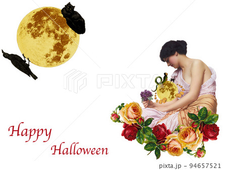 ビンテージコラージュ　ハロウィンカード 94657521